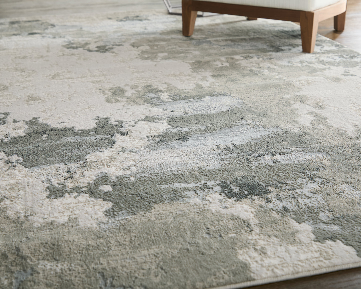 Prasad Modern Watercolor, Ivory/Gray
