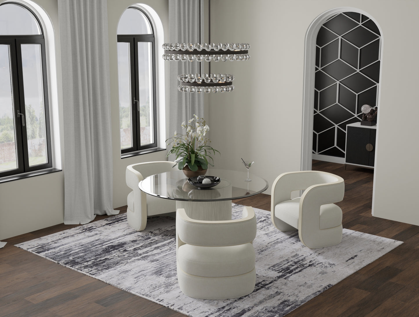 Prasad Modern Abstract, Ivory/Gray/Taupe