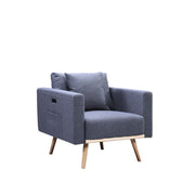 Easton - Fabric Living Room Set With USB Charging Ports Pockets And Pillows (Set of 2)