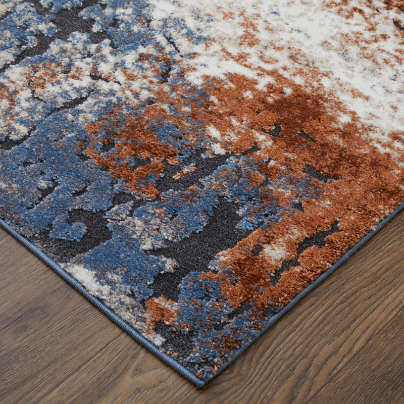 Gilmore Modern Distressed, Ivory/Blue/Taupe