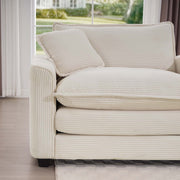 Modern Oversized Modular Cushion Sofa With Ottoman, Low Back, Deep Seating Sofa Set
