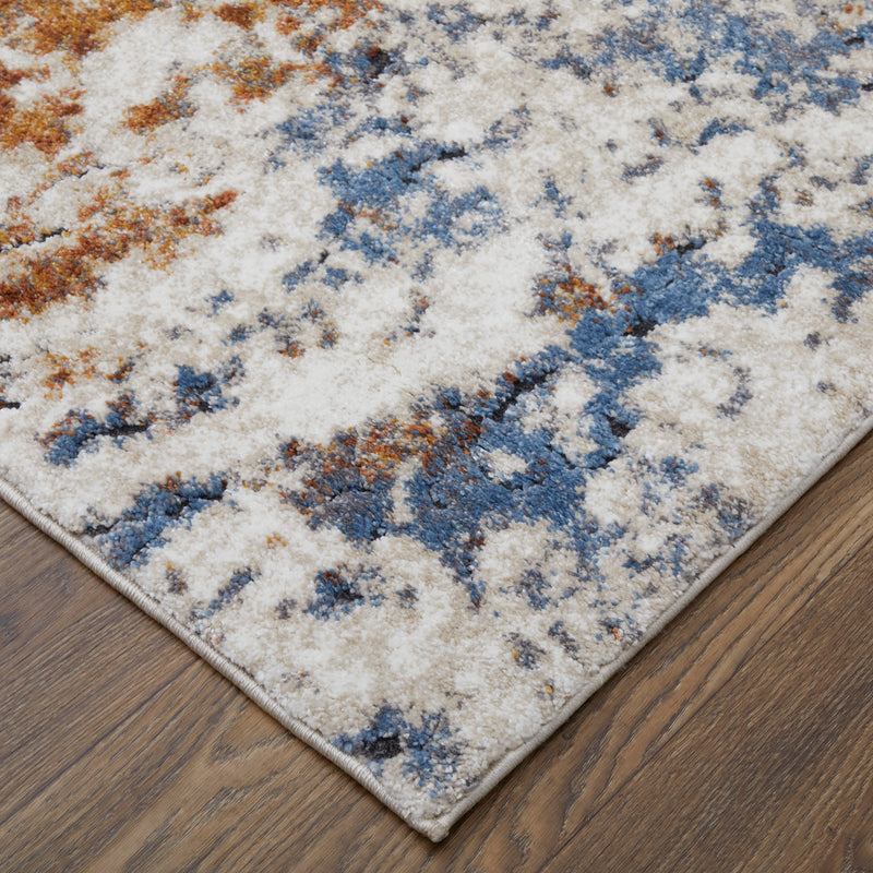 Gilmore Modern Abstract, Ivory/Blue/Orange