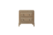 Queen Canopy Bedroom Set With A 2 Drawer Nightstand A Dresser With Poster Mirror And A Door Chest - Sand