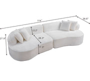 Modern Curved L-Shape Luxury Sectional Oversized Sofa: Minimalist Design, Comfy Sleeper Couch for Living Room, Apartment & Reception Spaces,No Assembly Required
