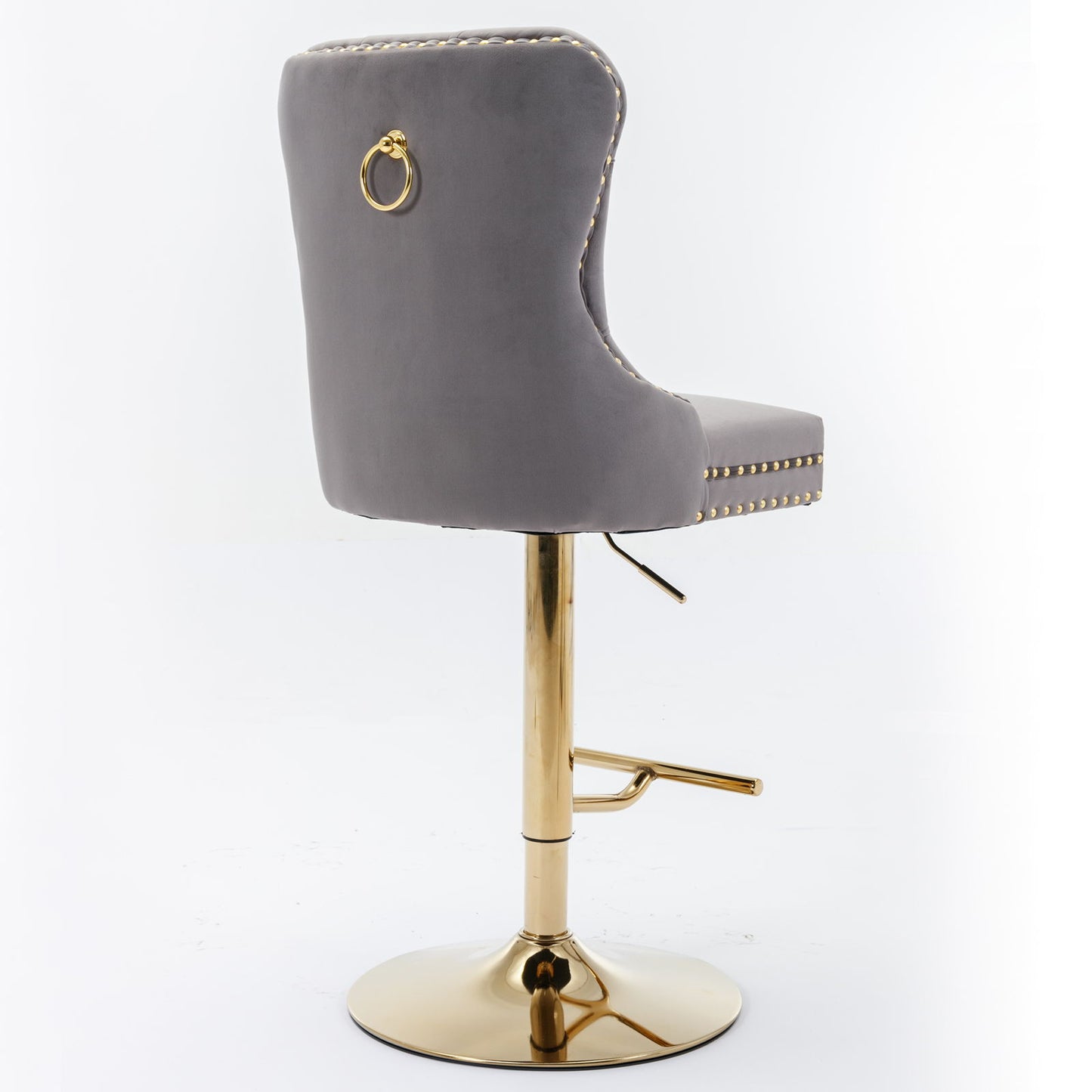 Thick Swivel Barstools Adjusatble Seat Height From 25-33", Modern Upholstered Bar Stools With Backs Comfortable Tufted For Home Pub And Kitchen Island (Set of 2)