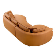 Modern Sectional curved Sofa Couch for Living Room,Upholstered 5-Seat Sofa Couch Eco-leather Couch Set for Apartment Office,Orange