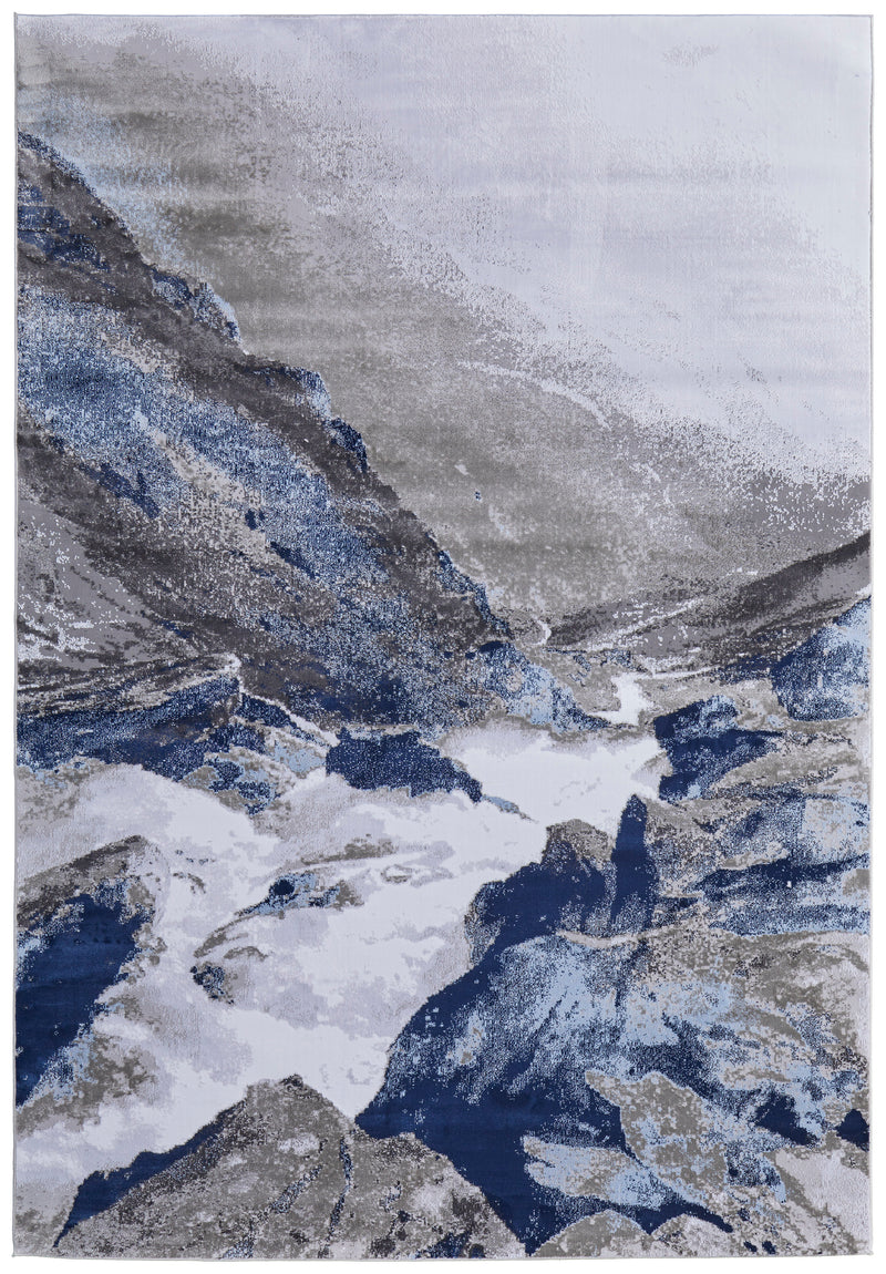 Gaspar Modern Abstract, Blue/Gray/White