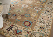 Springfield Traditional Floral & Botanical, Tan/Ivory/Blue