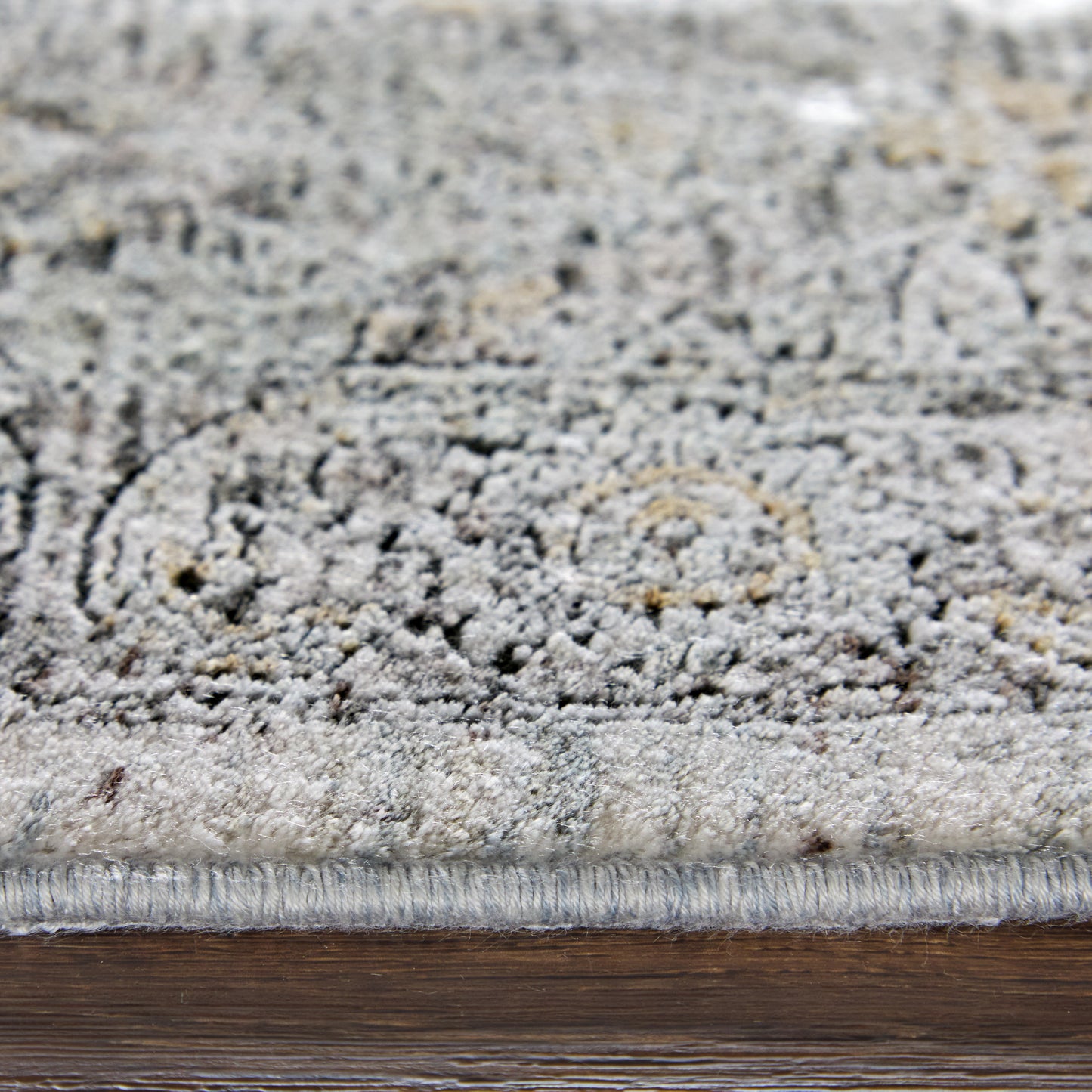 Sarrant Transitional Damask, Gray/Silver/Tan