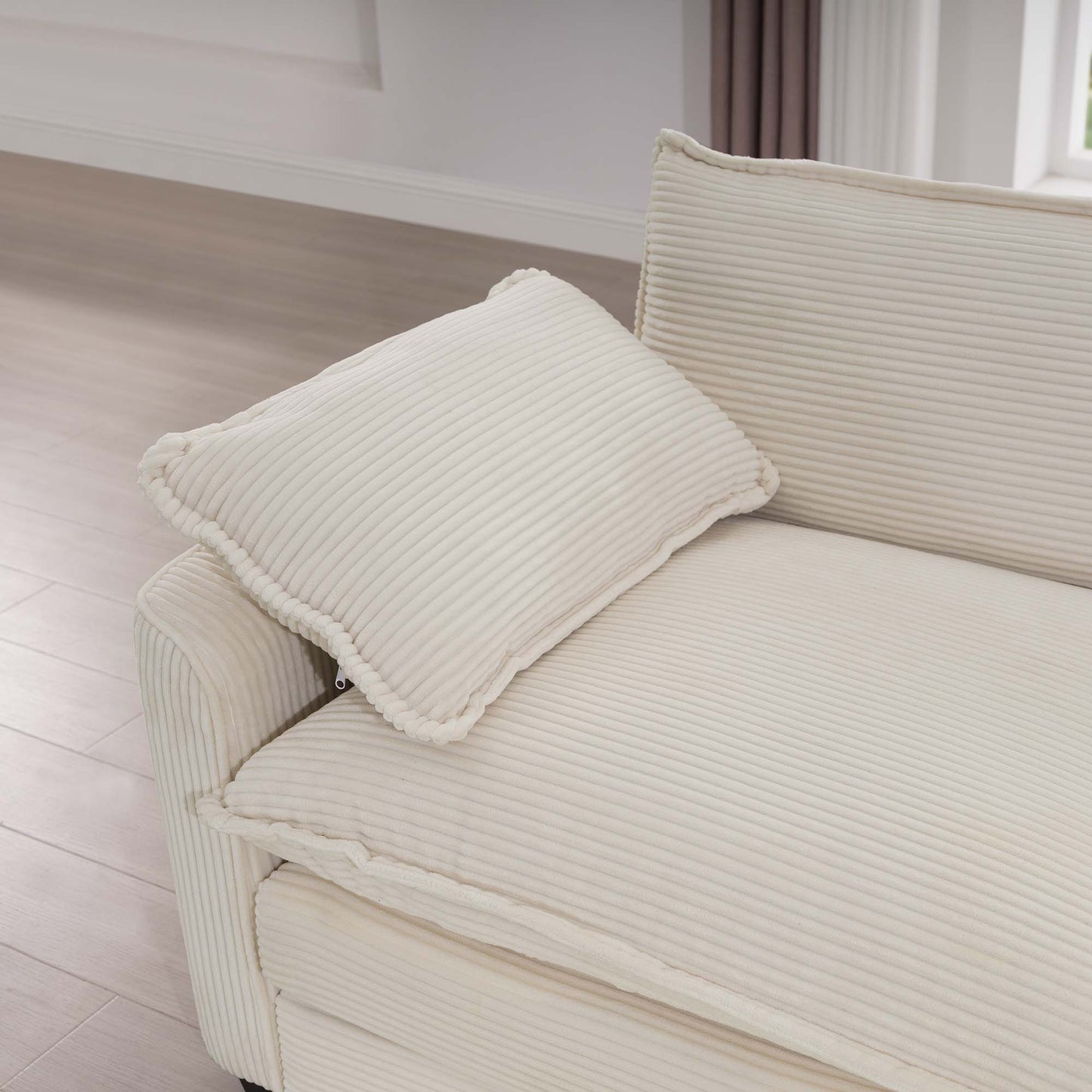 Modern Oversized Modular Cushion Sofa With Ottoman, Low Back, Deep Seating Sofa Set