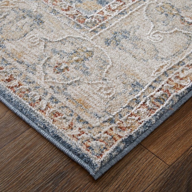 Pasha Transitional Ikat, Blue/Taupe/Ivory