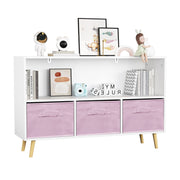 Bookcase With Collapsible Drawers, Book Display Organizer