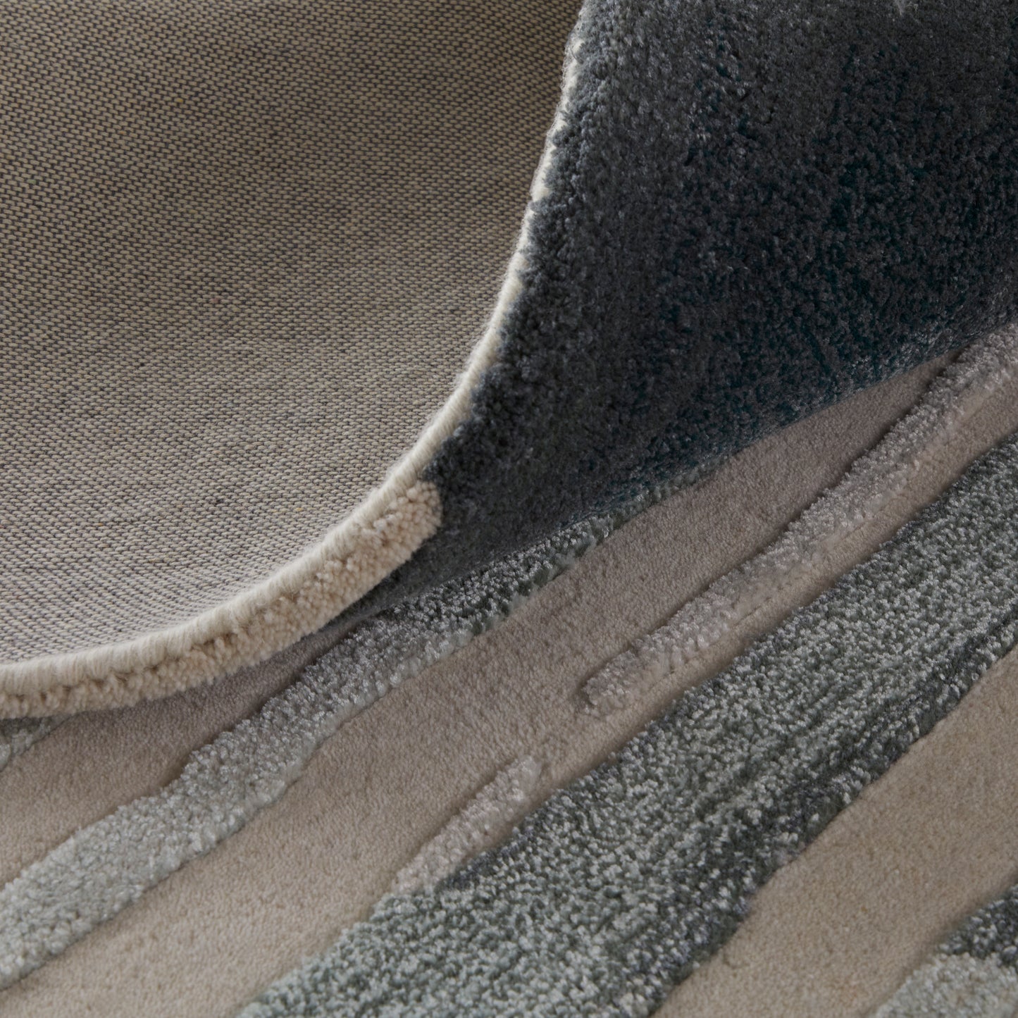Anya Transitional Abstract, Ivory/Blue/Gray