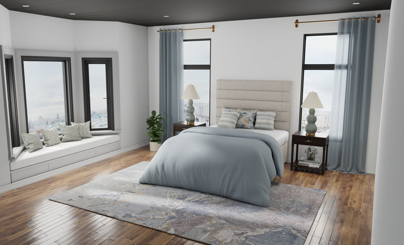Zarah Modern Watercolor, Blue/Taupe/Green