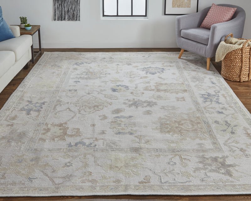 Wendover Transitional Floral & Botanical, Tan/Ivory/Orange