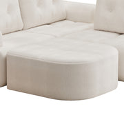Modular Sectional Sofa Couch with Chaise, Full-Foam Structure, Compression Packaging Design, Woven Texture Upholstery, Oversized Modern Sofa for Living Room