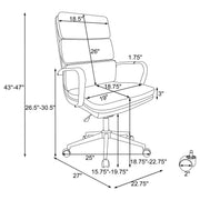 Molly - Upholstered Adjustable High Back Office Chair With Base - White