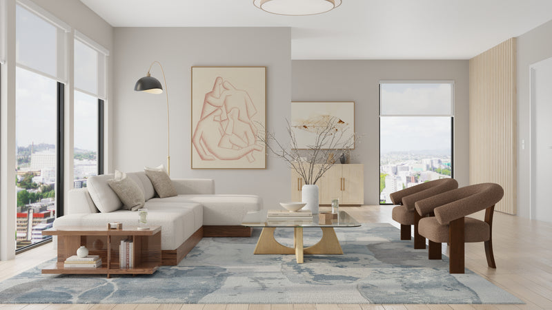 Kendall Modern Abstract, Blue/Gray
