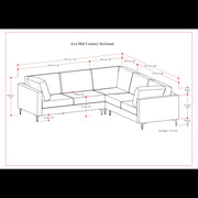 Ava - Mid Century Corner Sectional Sofa Handcrafted
