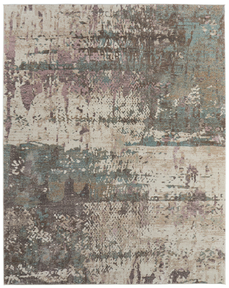 Eden Modern Abstract, Ivory/Blue/Purple