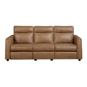 Modern Brown Power Recliner Sofa Set 3pc Sofa Loveseat Chair USB Ports Zero Wall Reclining Design Faux Leather Upholstery Furniture