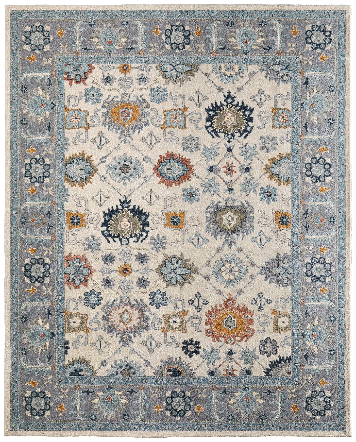 Springfield Traditional Floral & Botanical, Blue/Gray/Ivory