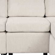Convertible U-Shaped Sectional Sofa With Pull-Out Bed