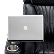 270° Power Swivel Recliner Home Theater Chair With Hidden Arm Storage, LED Light, Cup Holder, And Tray Table