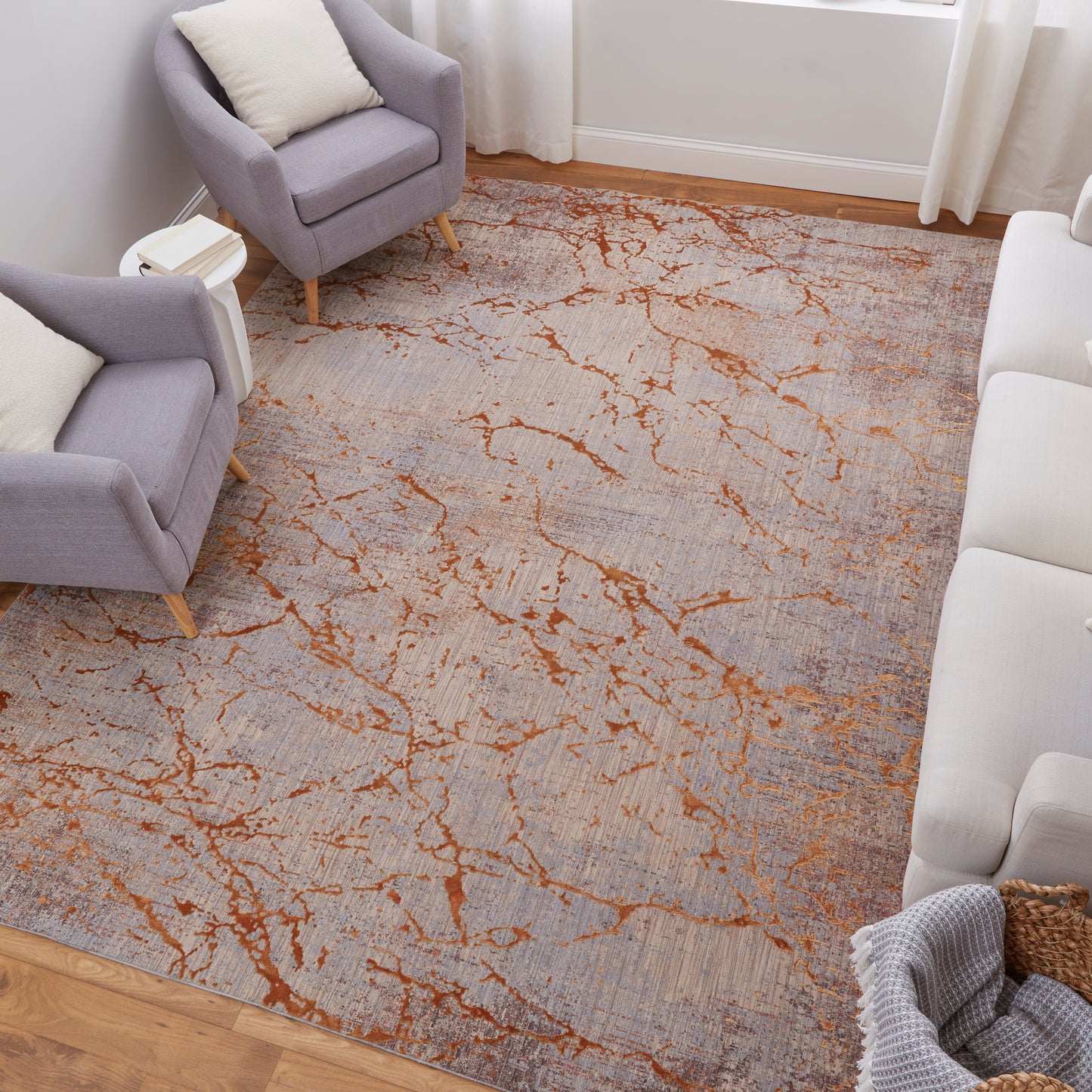 Pryor Modern Abstract, Gold/Brown/Gray