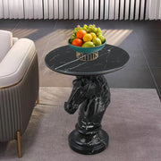 Horse Head Accent Table Animal Statue End Tables Livingroom, Black