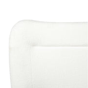 Minimalist curved headboard teddy bear plush bed, King, Cream
