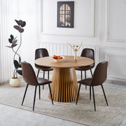1+4,5pieces dining set, Table metal leg Mid-century Dining Table for 4-6 people With MDF Table Top, Pedestal Dining Table, End Table Leisure Coffee Table