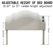 Queen Size Bed Frame Upholstered Platform Bed with Adjustable Headboard,Linen Fabric Padded,Modern Simple Style Platform Bed No Box Spring Needed, Easy Assembly, Beige