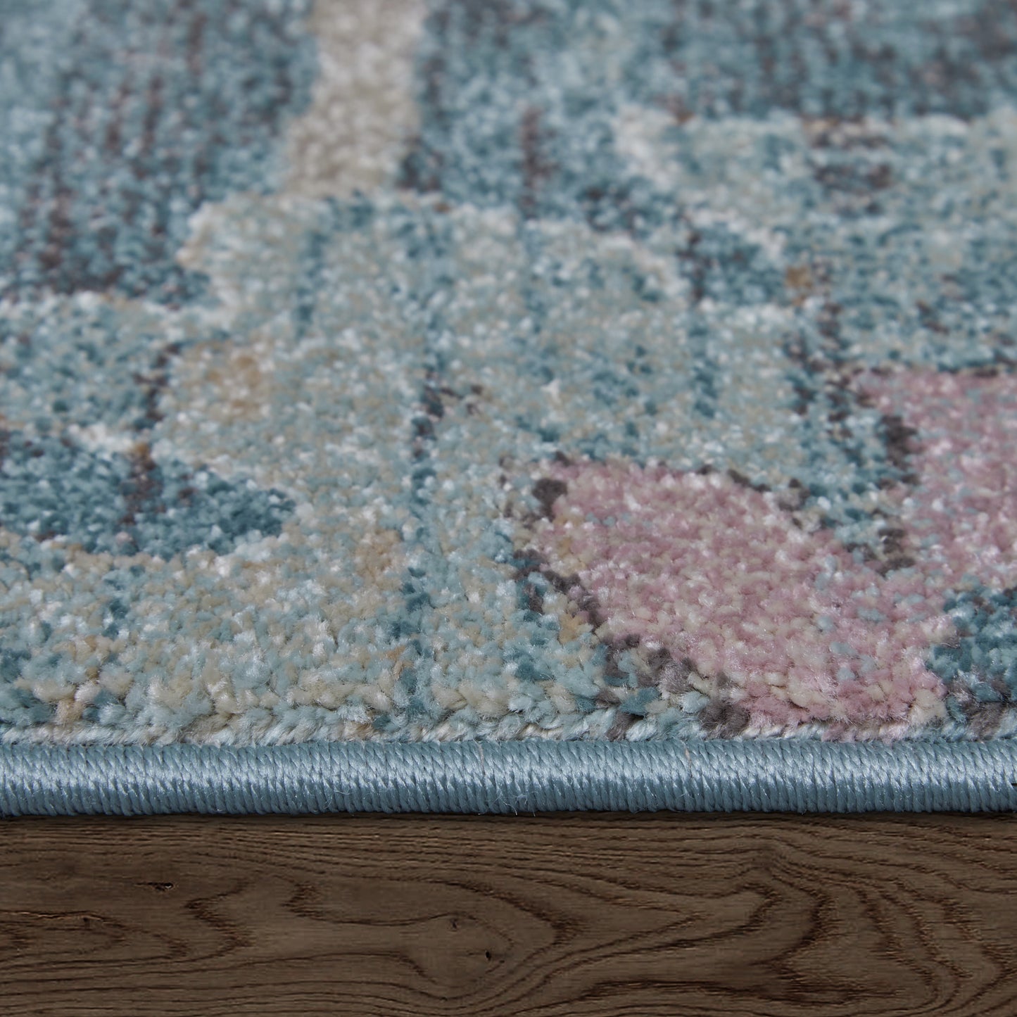 Dartmouth Transitional Abstract, Blue/Ivory/Pink