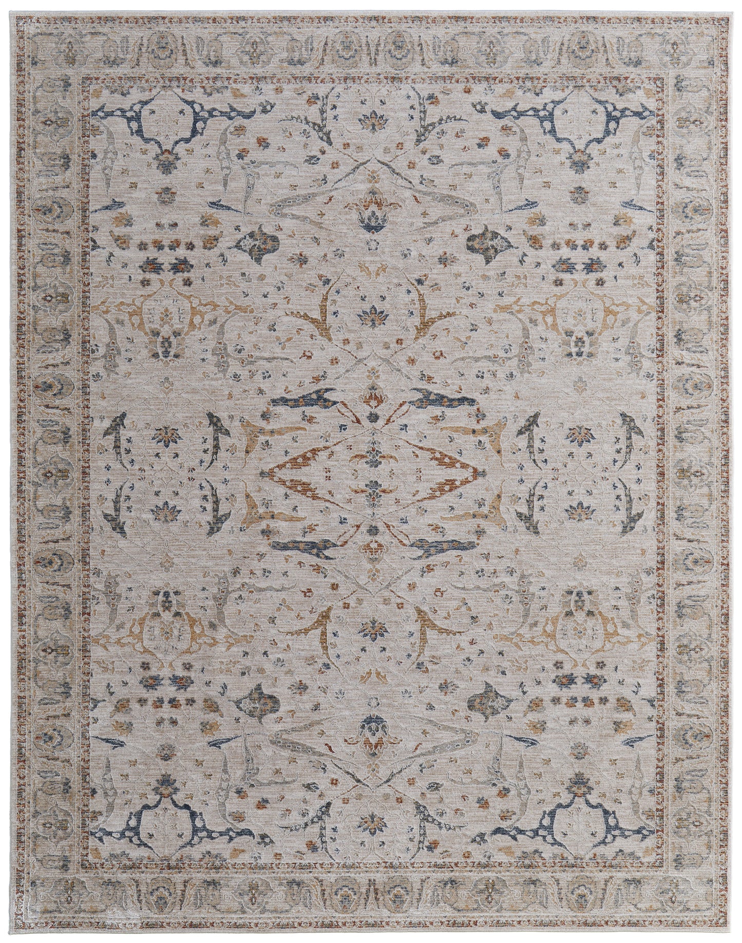 Pasha Transitional Ikat, Ivory/Blue/Red