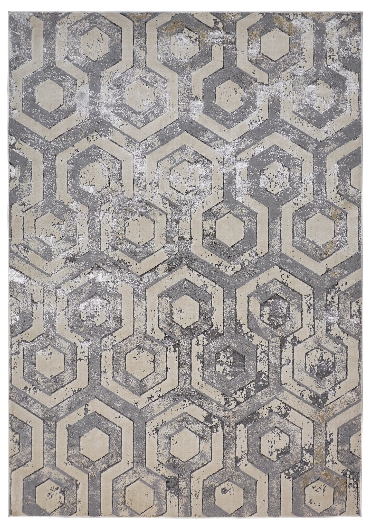 Micah Modern Distressed, Gray/Taupe/Silver