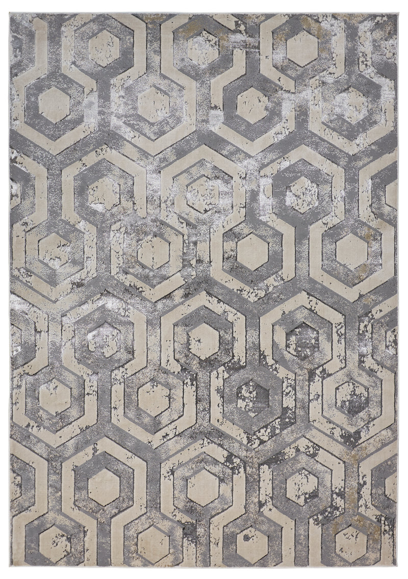 Micah Modern Distressed, Gray/Taupe/Silver