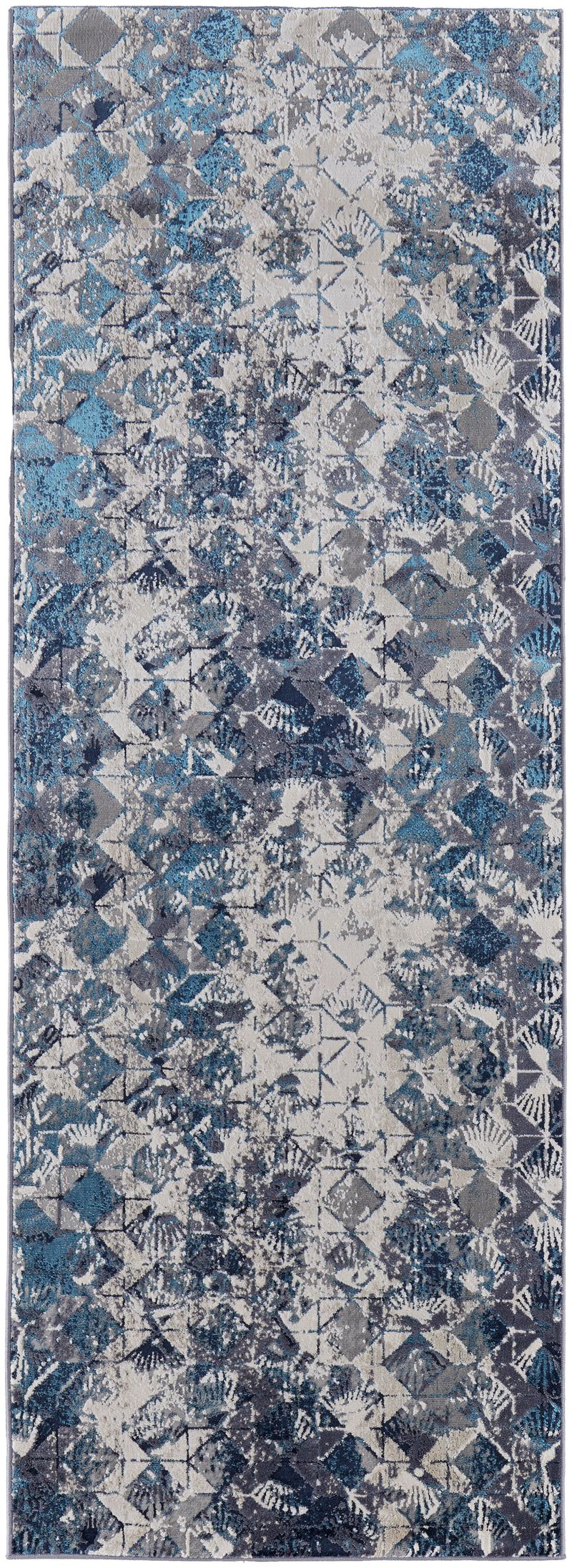 Indio Modern Diamond, Blue/Ivory/Gray