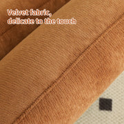 Cute Accent Chair with Solid Wood Legs, Living Room Chair with Soft fabric Cushion, Cozy Bedroom Chair, Comfy Armless Reading Chair for Apartment, Waiting Room, Balcony (Caramel)