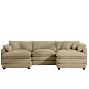 Modern Oversized Modular Cushion Sofa With Ottoman, Low Back, Deep Seating Sofa Set