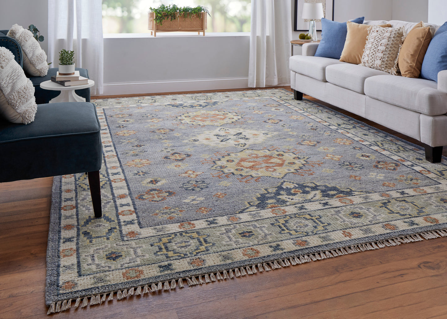 Fillmore Transitional Diamond, Blue/Taupe/Gray