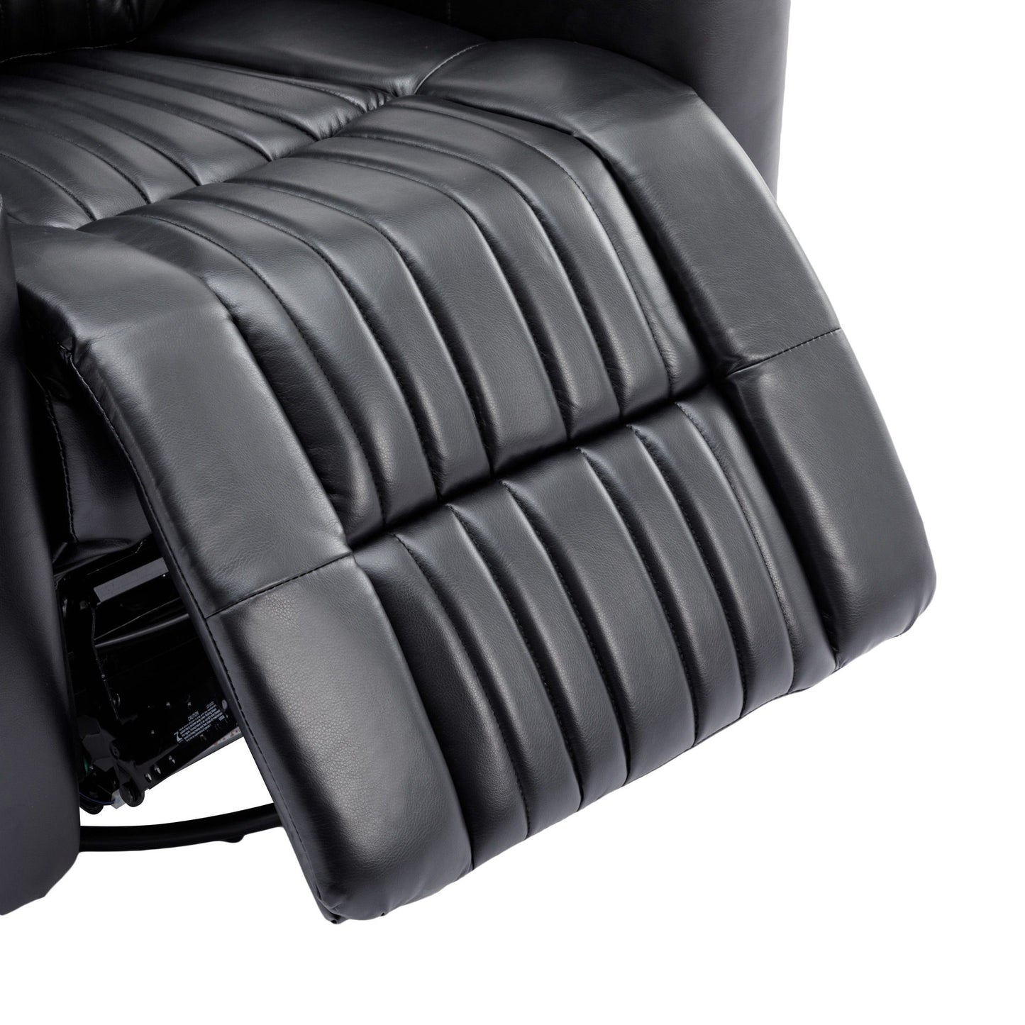 270° Power Swivel Recliner Home Theater Chair With Hidden Arm Storage, LED Light, Cup Holder, And Tray Table