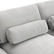 Modular Sectional With Storage Pockets, 5 Seat U Shaped Couch Set With Pillows, Free Combination Modern Cloud Sofa With 2 Movable Ottoman