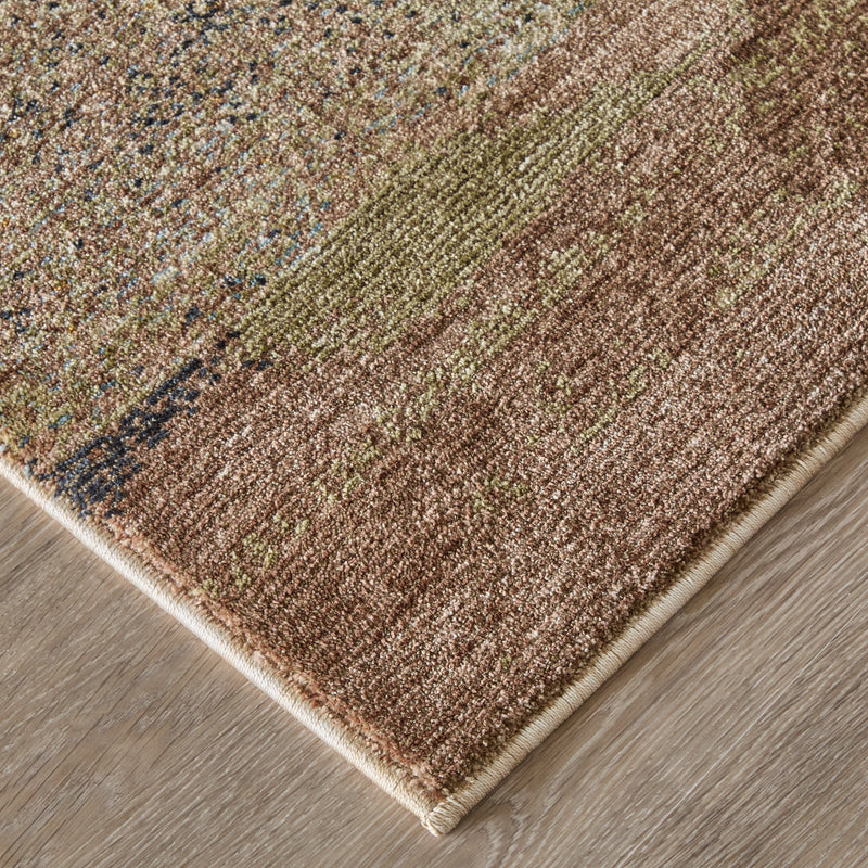 Pearson Modern Abstract, Green/Ivory/Brown