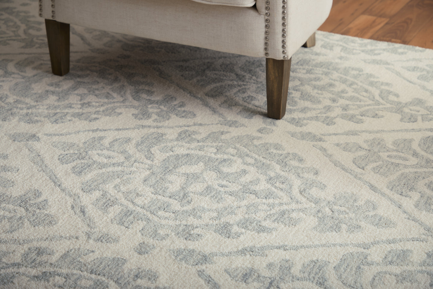Belfort Traditional Floral & Botanical, Ivory/Gray