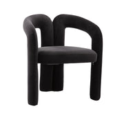 Contemporary Designed Velvet Fabric Upholstered Accent/Dining Chair /Barrel Side Chairs Kitchen Armchair for Living Room set of 2 (Black Velvet)
