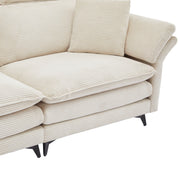 Modern Deep Seat Sectional Sofa With Ottoman