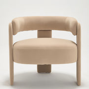 Accent Chair for Living Room, Velvet Comfy Single Sofa Chair Mid-Century Modern Armchair Wooden Legs for Bedroom Office Reading