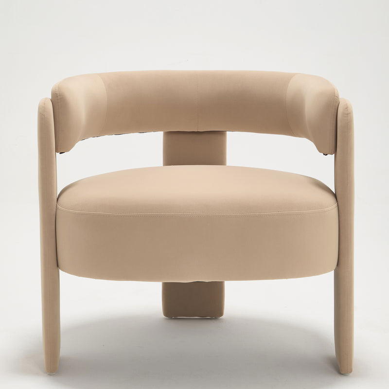 Accent Chair for Living Room, Velvet Comfy Single Sofa Chair Mid-Century Modern Armchair Wooden Legs for Bedroom Office Reading