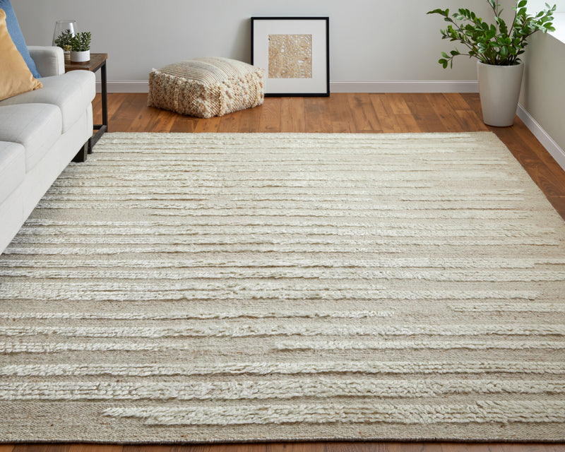 Ashby Transitional Stripes, White/Tan